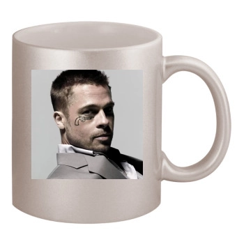 Brad Pitt 11oz Metallic Silver Mug