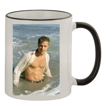 Brad Pitt 11oz Colored Rim & Handle Mug