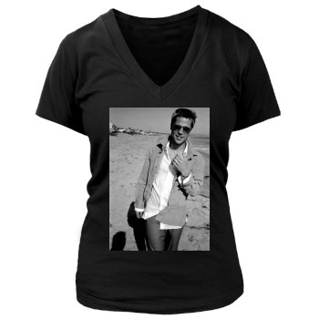 Brad Pitt Women's Deep V-Neck TShirt