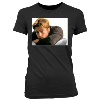 Brad Pitt Women's Junior Cut Crewneck T-Shirt