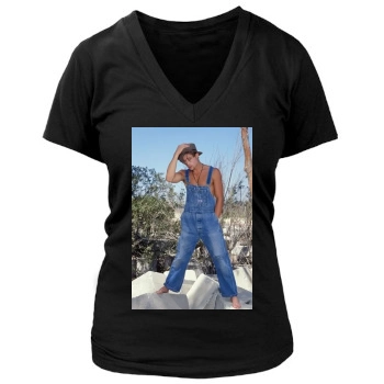 Brad Pitt Women's Deep V-Neck TShirt