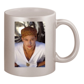 Brad Pitt 11oz Metallic Silver Mug