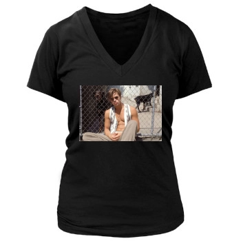 Brad Pitt Women's Deep V-Neck TShirt