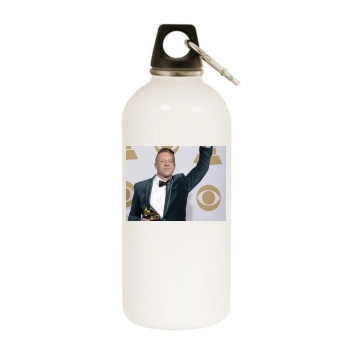Macklemore White Water Bottle With Carabiner