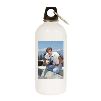 Brad Pitt White Water Bottle With Carabiner