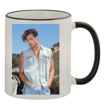 Brad Pitt 11oz Colored Rim & Handle Mug