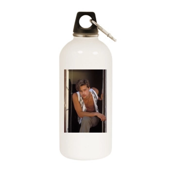 Brad Pitt White Water Bottle With Carabiner