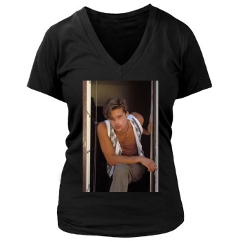 Brad Pitt Women's Deep V-Neck TShirt