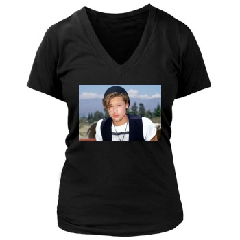 Brad Pitt Women's Deep V-Neck TShirt