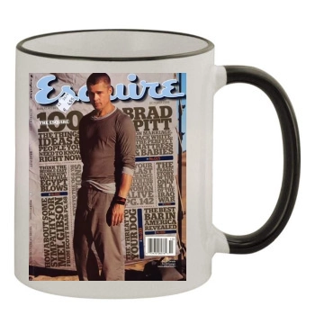 Brad Pitt 11oz Colored Rim & Handle Mug