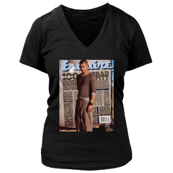 Brad Pitt Women's Deep V-Neck TShirt