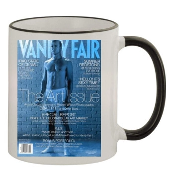 Brad Pitt 11oz Colored Rim & Handle Mug