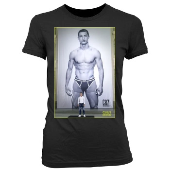 Cristiano Ronaldo Women's Junior Cut Crewneck T-Shirt