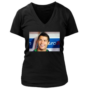 Cristiano Ronaldo Women's Deep V-Neck TShirt