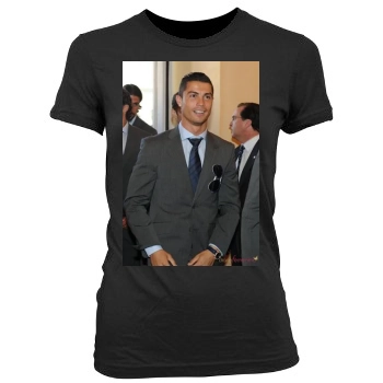 Cristiano Ronaldo Women's Junior Cut Crewneck T-Shirt