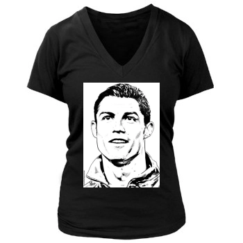 Cristiano Ronaldo Women's Deep V-Neck TShirt