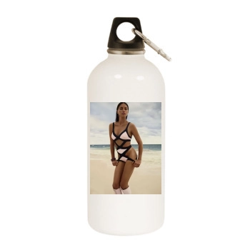 Adriana Lima White Water Bottle With Carabiner