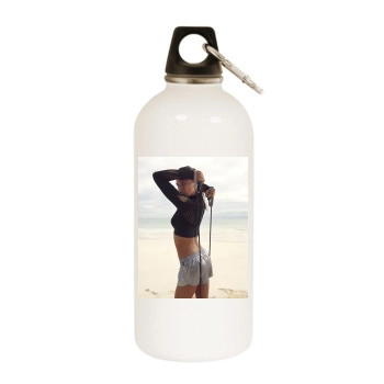 Adriana Lima White Water Bottle With Carabiner