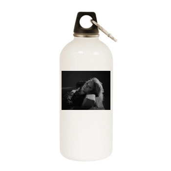 Brittany Snow White Water Bottle With Carabiner