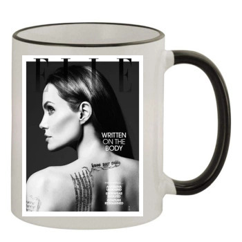 Angelina Jolie 11oz Colored Rim & Handle Mug