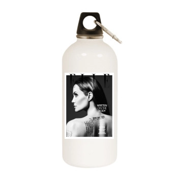 Angelina Jolie White Water Bottle With Carabiner