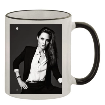 Angelina Jolie 11oz Colored Rim & Handle Mug