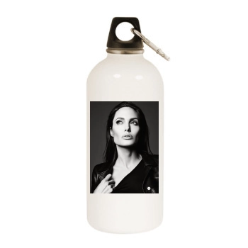 Angelina Jolie White Water Bottle With Carabiner