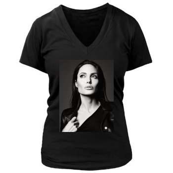 Angelina Jolie Women's Deep V-Neck TShirt