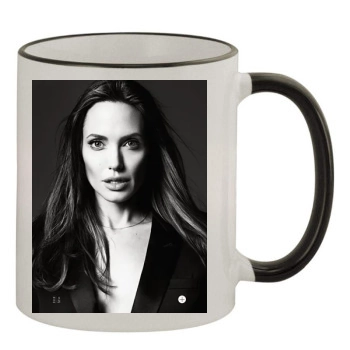 Angelina Jolie 11oz Colored Rim & Handle Mug