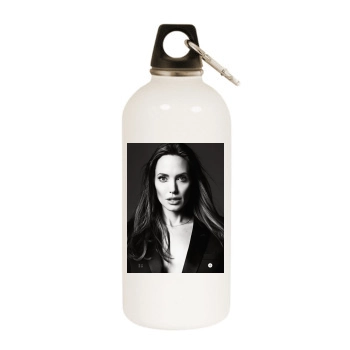 Angelina Jolie White Water Bottle With Carabiner