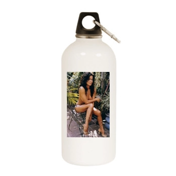 Brooke Burke White Water Bottle With Carabiner