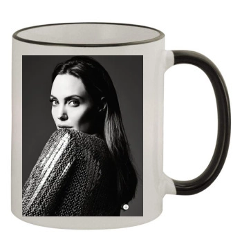 Angelina Jolie 11oz Colored Rim & Handle Mug