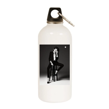 Angelina Jolie White Water Bottle With Carabiner