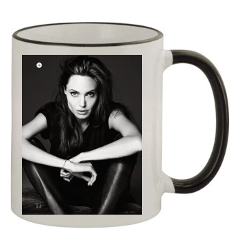 Angelina Jolie 11oz Colored Rim & Handle Mug