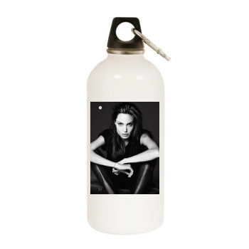 Angelina Jolie White Water Bottle With Carabiner