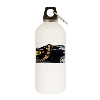 Brooke Burke White Water Bottle With Carabiner