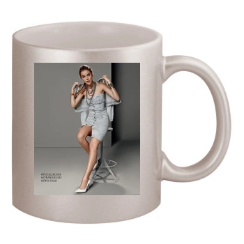 Barbara Palvin 11oz Metallic Silver Mug