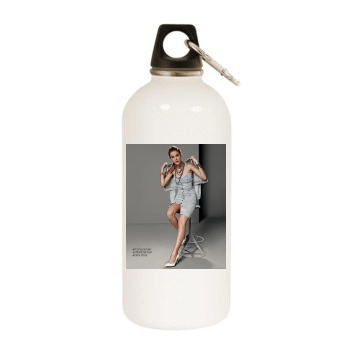 Barbara Palvin White Water Bottle With Carabiner