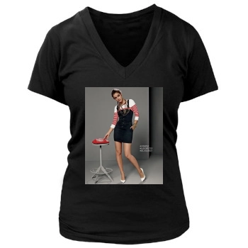 Barbara Palvin Women's Deep V-Neck TShirt