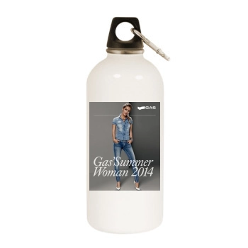 Barbara Palvin White Water Bottle With Carabiner