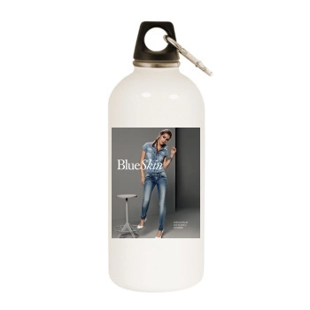 Barbara Palvin White Water Bottle With Carabiner