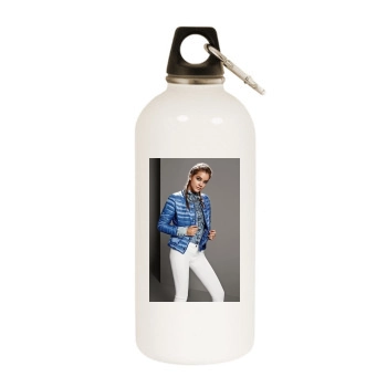 Barbara Palvin White Water Bottle With Carabiner