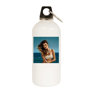 Barbara Palvin White Water Bottle With Carabiner