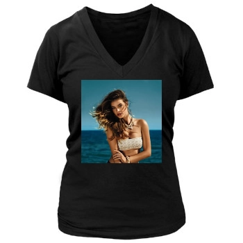 Barbara Palvin Women's Deep V-Neck TShirt