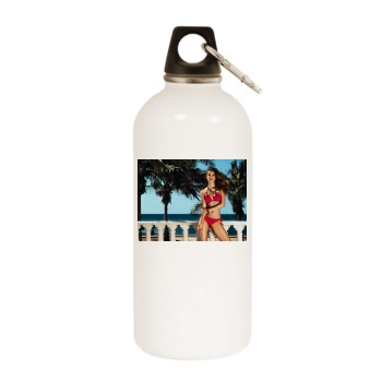 Barbara Palvin White Water Bottle With Carabiner