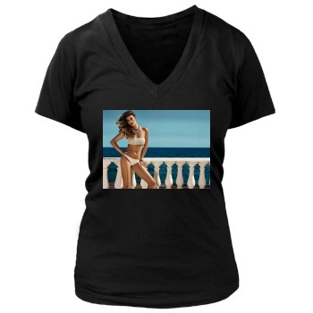 Barbara Palvin Women's Deep V-Neck TShirt