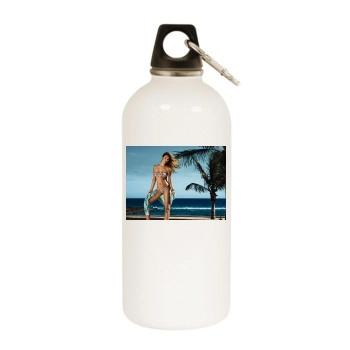 Barbara Palvin White Water Bottle With Carabiner