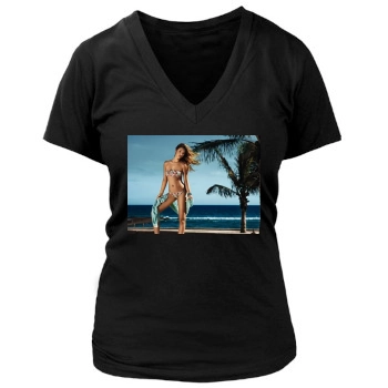 Barbara Palvin Women's Deep V-Neck TShirt