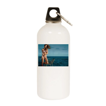 Barbara Palvin White Water Bottle With Carabiner