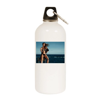 Barbara Palvin White Water Bottle With Carabiner